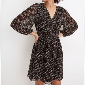 Madewell Dress (Re)sourced Georgette Button-Front Mini in Adorable Ditsy